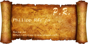 Philipp Róza névjegykártya