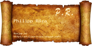Philipp Róza névjegykártya